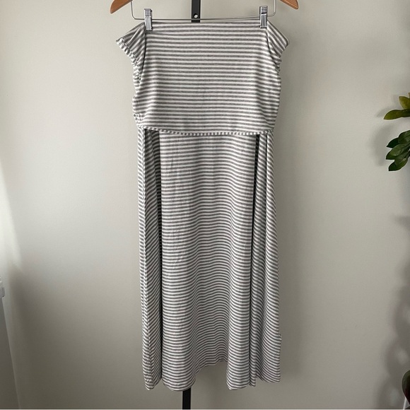 NEW GAP Convertible Strapless Maxi Tube Dress Skirt Striped Soft Size Large - Picture 2 of 10